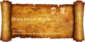 Dunajcsik Milán névjegykártya