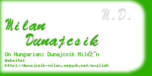 milan dunajcsik business card